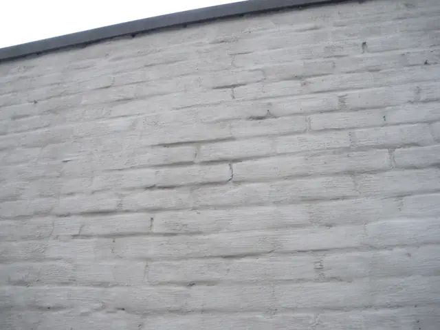 detail van een gekaleide buitenmuur